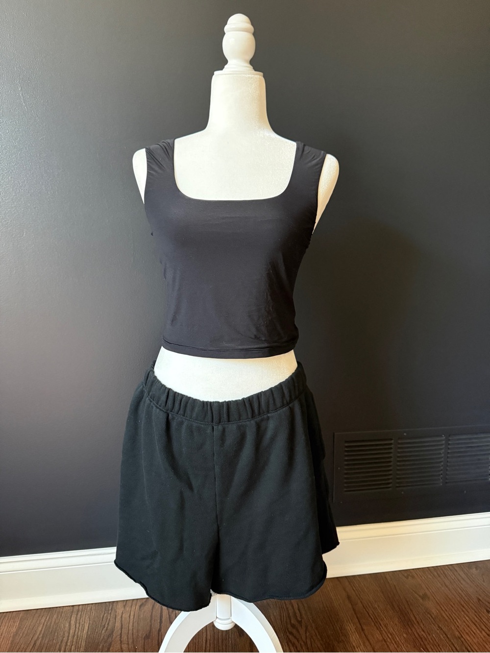 aerie Black Square Neck Cami